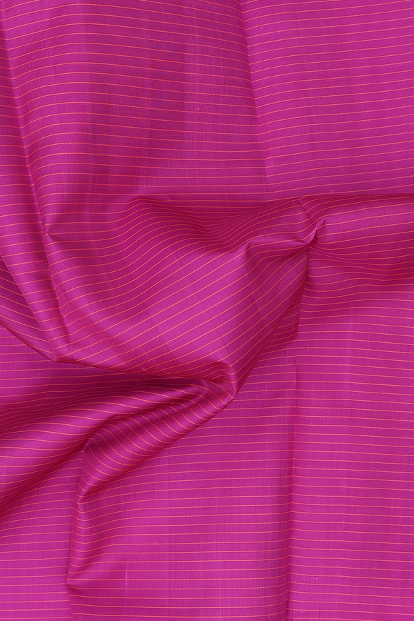 Kanchipuram Silk Saree In Purple Rose With Stripes Design