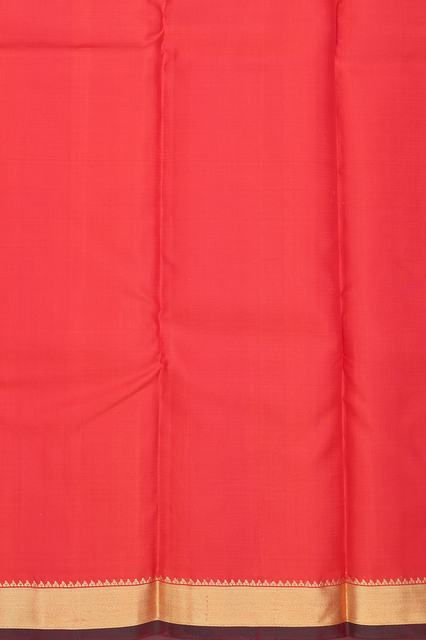 Kanchipuram Silk Saree In Pink With Stripes Design