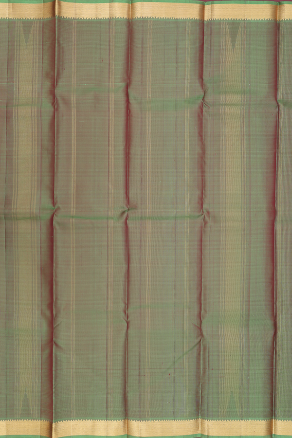 Kanchipuram Silk Saree In Rust Red With Checks Design