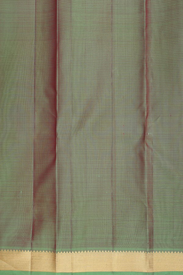 Kanchipuram Silk Saree In Rust Red With Checks Design