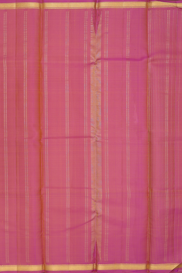 Kanchipuram Silk Saree In Yellow With Checks Design