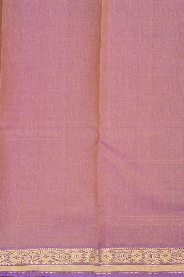 Kanchipuram Silk Saree In Coral Pink With Floral Buttas