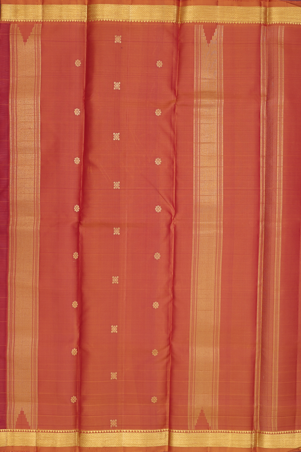 Kanchipuram Silk Saree In Red With Checks Design