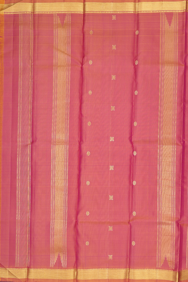 Kanchipuram Silk Saree In Mulberry Purple With Checks Design
