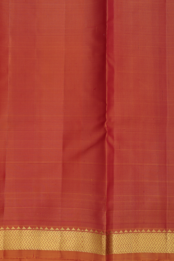 Kanchipuram Silk Saree In Red With Stripes Design