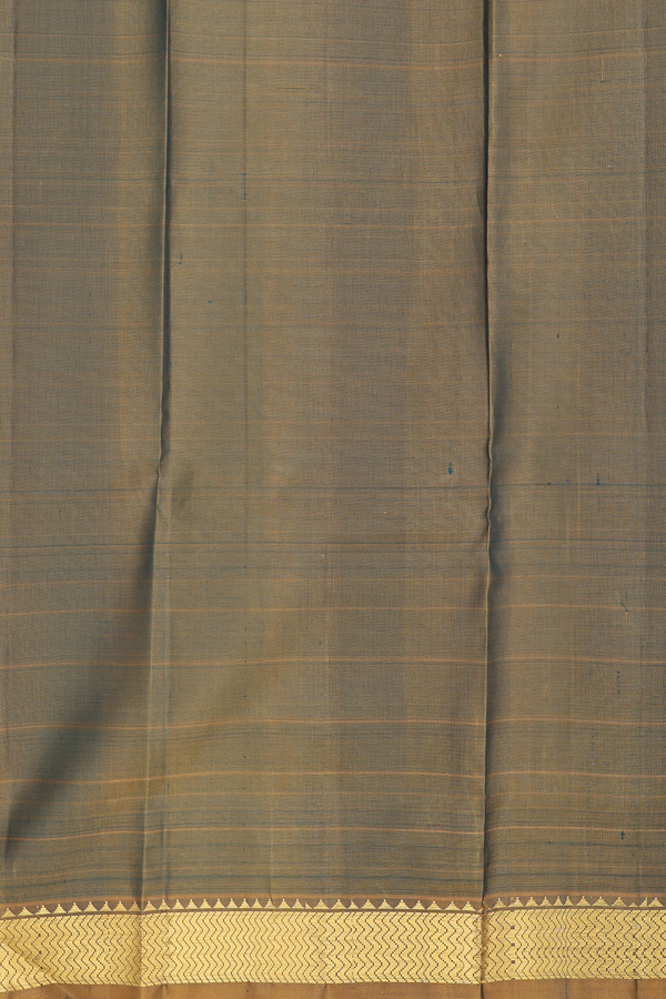 Kanchipuram Silk Saree In Blue With Checks Design
