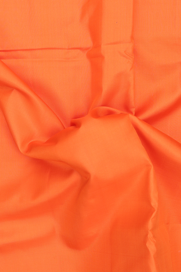 Nine Yards Silk Saree In Orange With Contrast Border