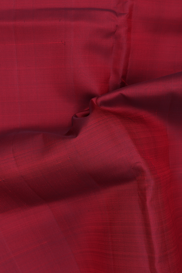 Kanchipuram Nine Yards Silk Saree In Red With Zari Border