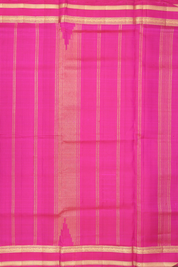 Kanchipuram Nine Yards Silk Saree In Purple With Zari Border