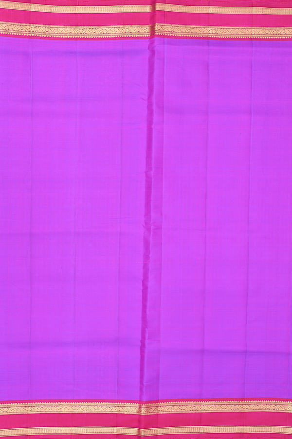 Kanchipuram Nine Yards Silk Saree In Purple With Zari Border