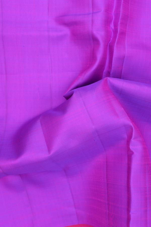 Kanchipuram Nine Yards Silk Saree In Purple With Zari Border