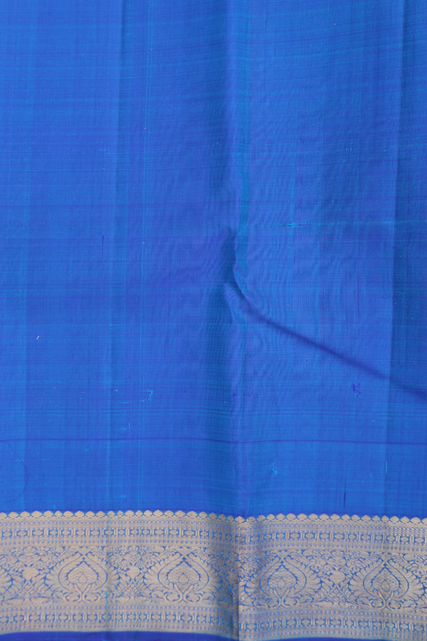 Kanchipuram Silk Saree In Greenish Blue With Jacquard Pattern
