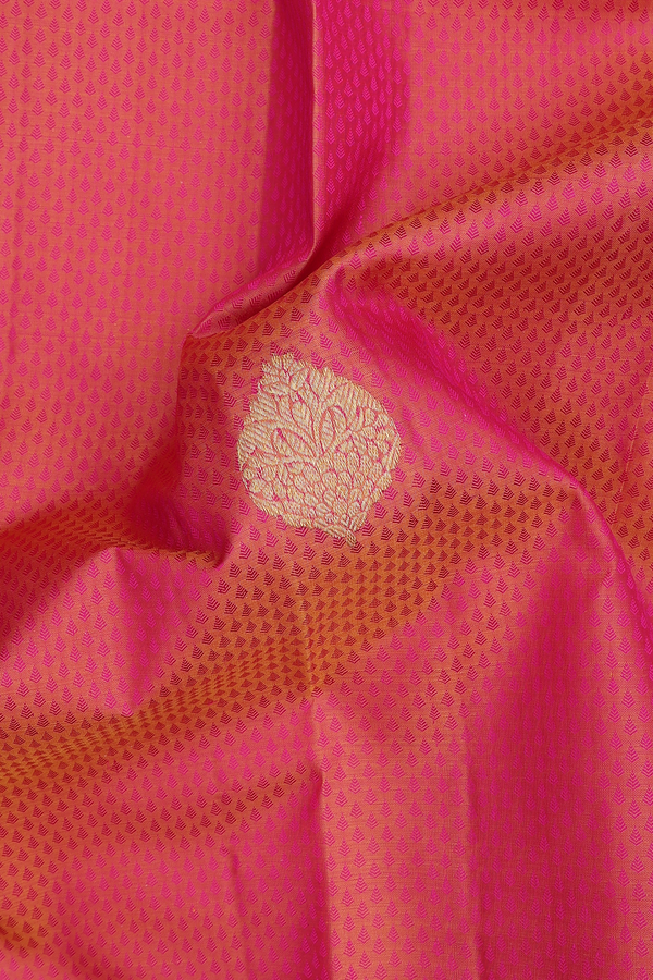 Kanchipuram Silk Saree In Pink With Jacquard Pattern