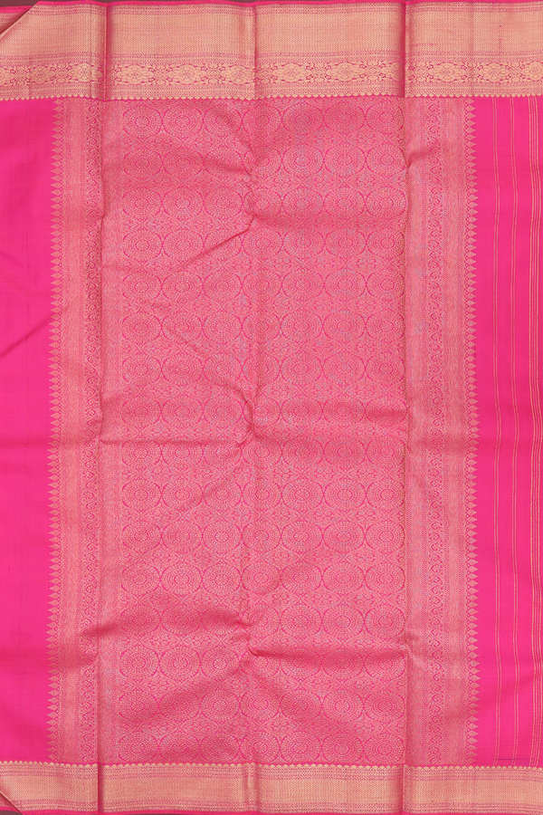 Kanchipuram Silk Saree In Pink With Jacquard Pattern