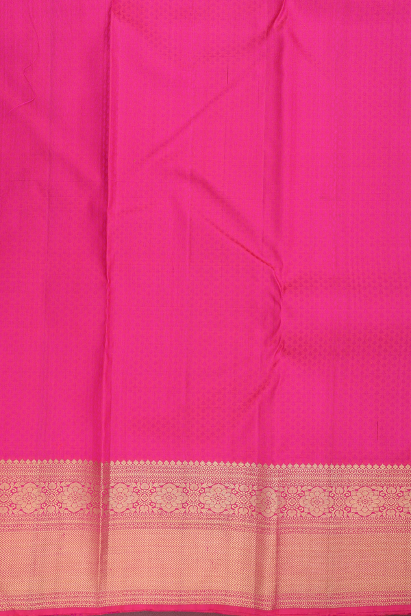 Kanchipuram Silk Saree In Pink With Jacquard Pattern