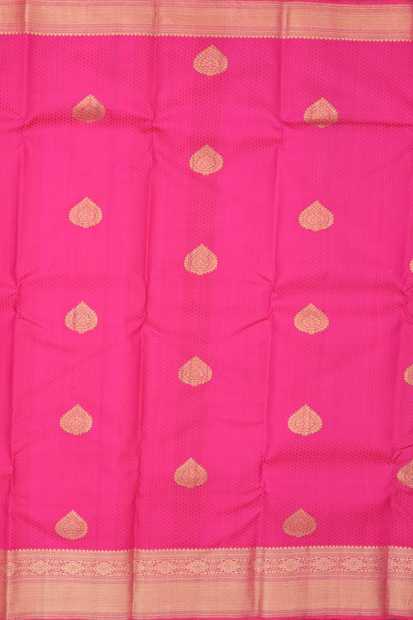 Kanchipuram Silk Saree In Pink With Jacquard Pattern