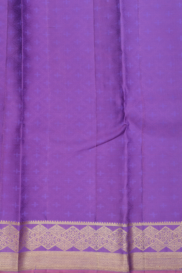 Kanchipuram Silk Saree In Violet With Jacquard Pattern