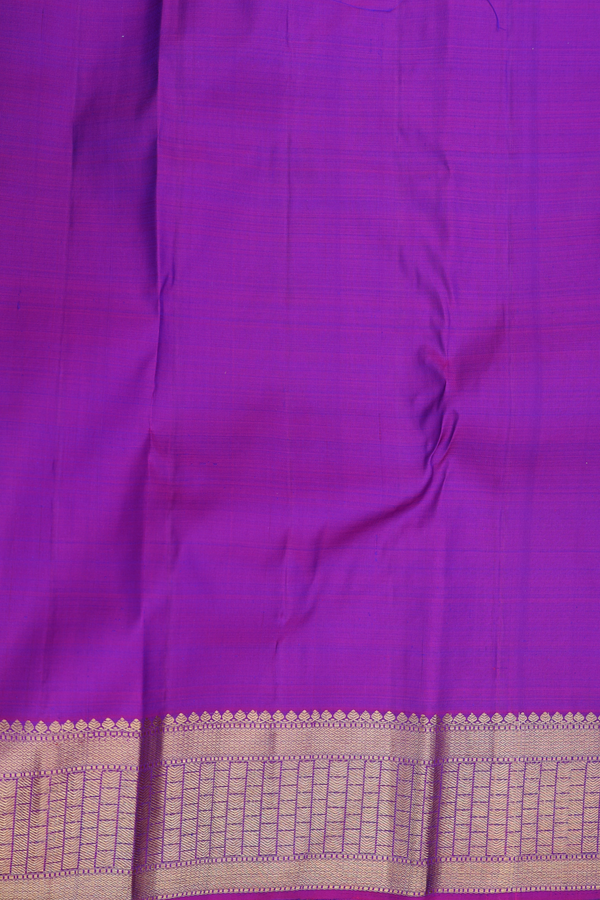 Kanchipuram Silk Saree In Royal Blue With Jacquard Pattern