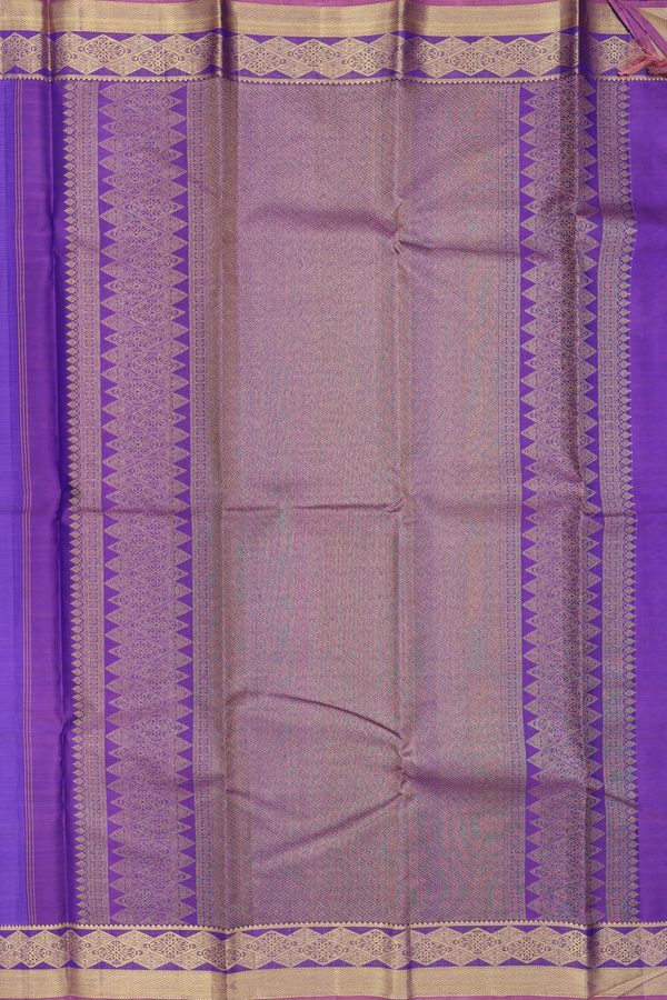 Kanchipuram Silk Saree In Violet With Jacquard Pattern