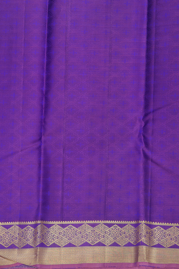 Kanchipuram Silk Saree In Violet With Jacquard Pattern