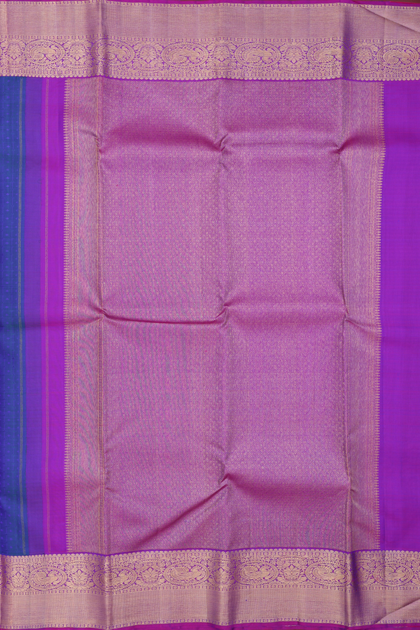 Kanchipuram Silk Saree In Blue With Jacquard Design