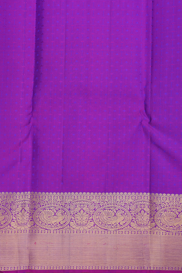 Kanchipuram Silk Saree In Blue With Jacquard Design