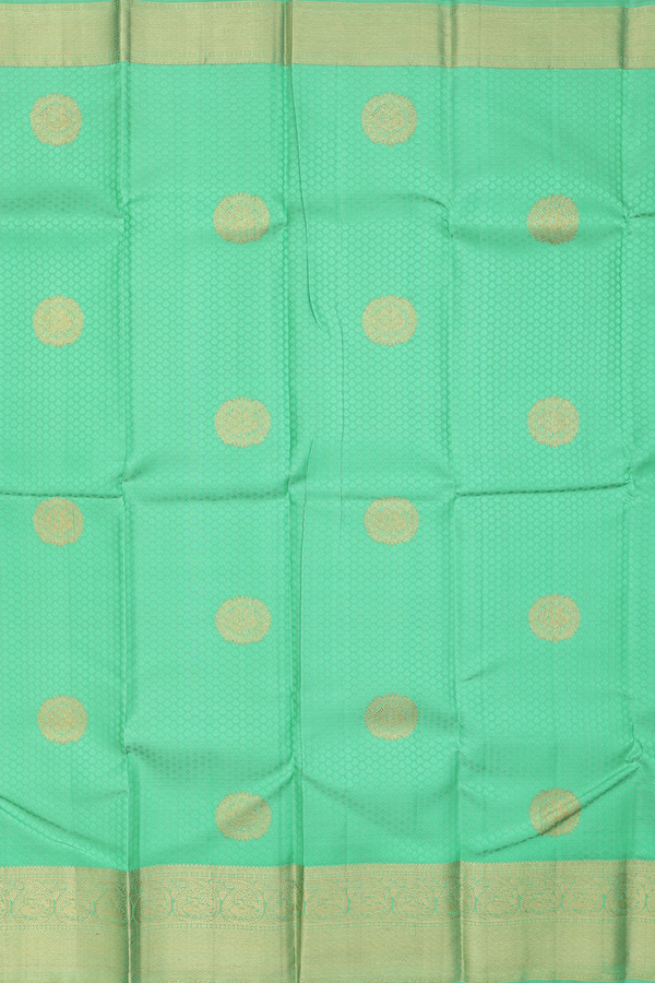 Kanchipuram Silk Saree In Green With Jacquard Pattern