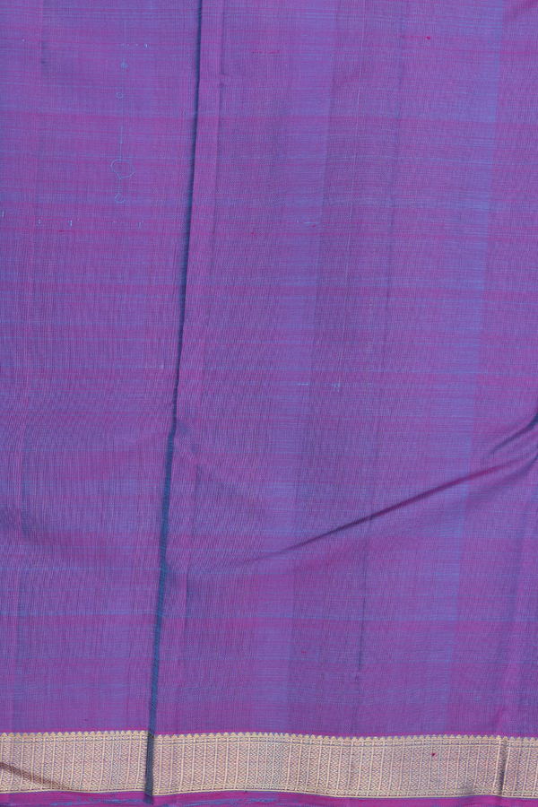 Kanchipuram Silk Saree In Deep Sky Blue With Stripes Design