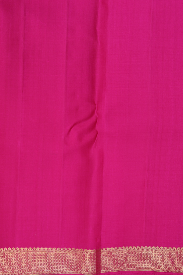 Kanchipuram Silk Saree Coral Pink With Stripes Along Motifs