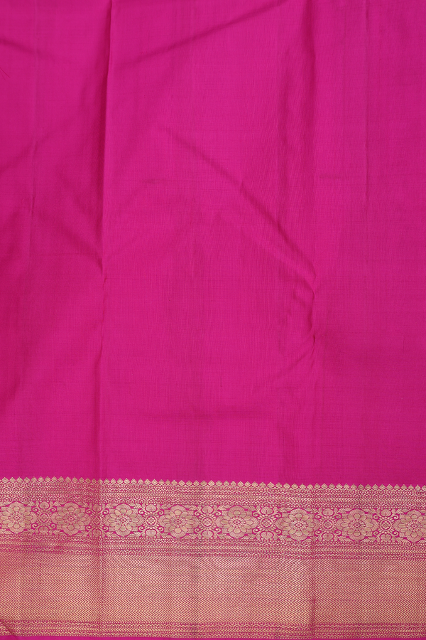 Kanchipuram Silk Saree In Purple With Stripes Along Motifs