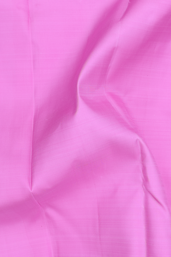 Kanchipuram Silk Saree In Pink With Contrast Border