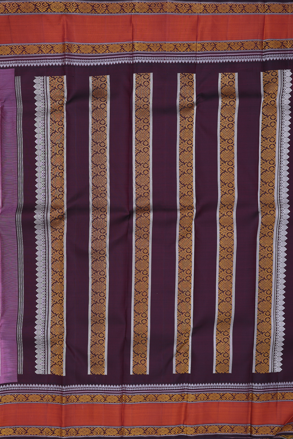 Kanchipuram Silk Saree In Pink With Contrast Border