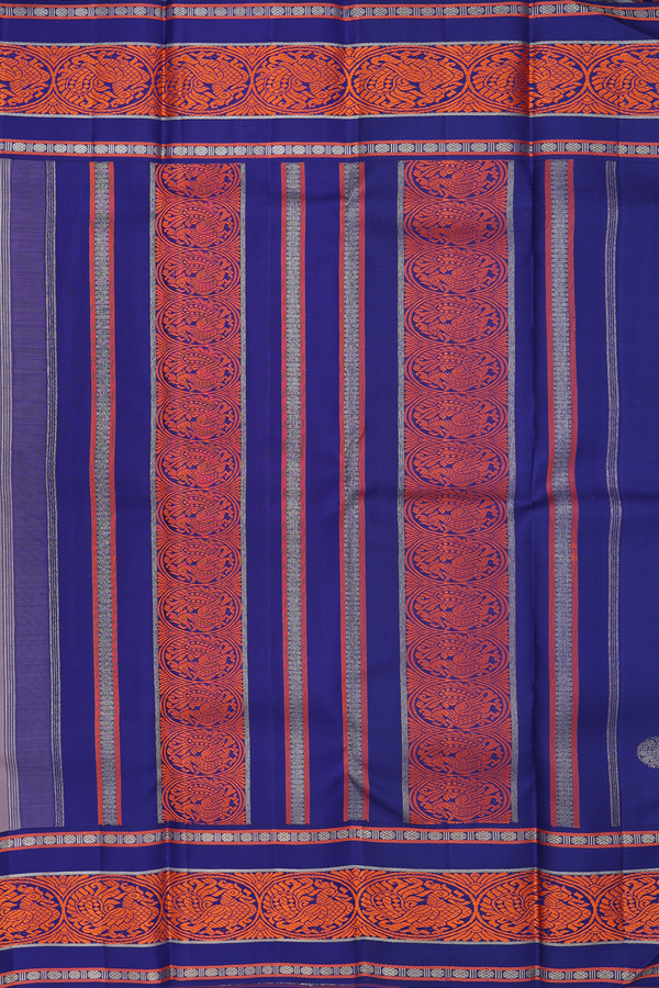 Kanchipuram Silk Saree In Brownish Grey With Circle Motifs
