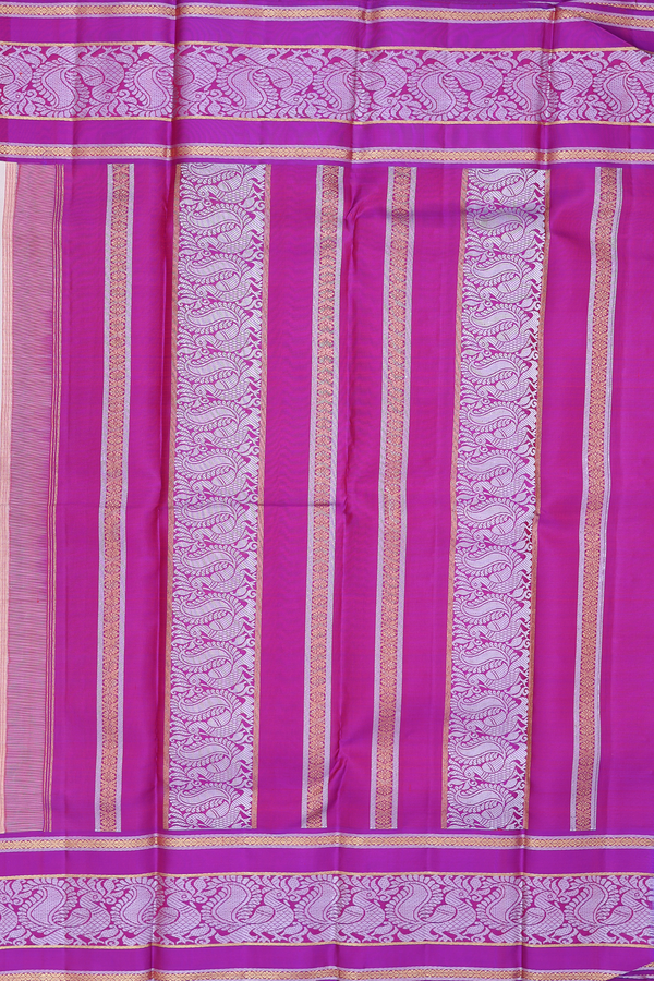 Kanchipuram Silk Saree In Cream Color With Circle Buttas