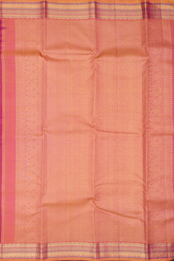 Kanchipuram Silk Saree In Purple Rose With Zari Buttas