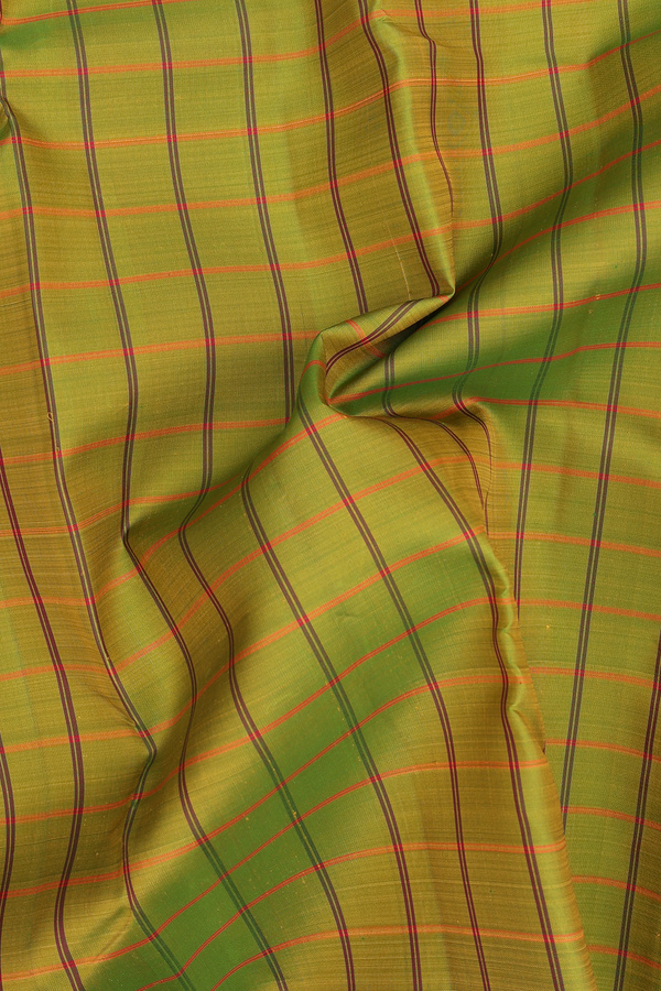 Kanchipuram Silk Saree In Dual Tone With Checks Design