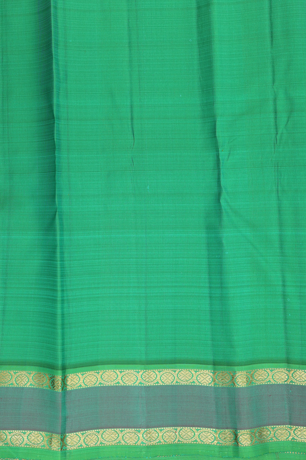 Kanchipuram Silk Saree In Saffron Yellow With Contrast Border