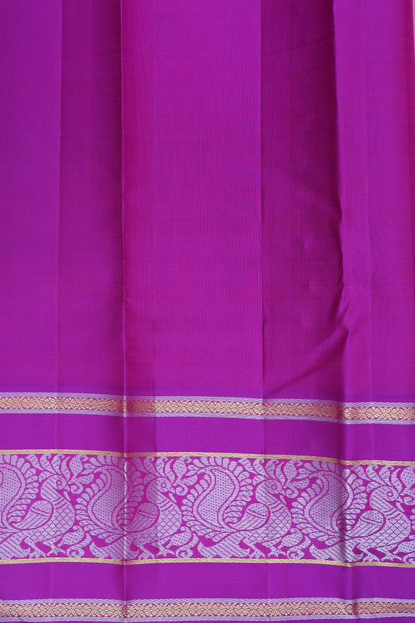Kanchipuram Silk Saree In Lotus Pink With Peacock Buttas