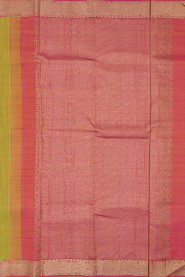 Kanchipuram Silk Saree In Pear Green With Jacquard Pattern