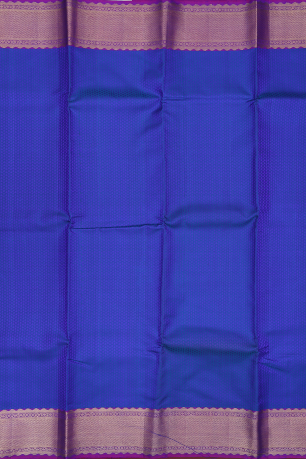 Kanchipuram Silk Saree In Blue With Jacquard Pattern