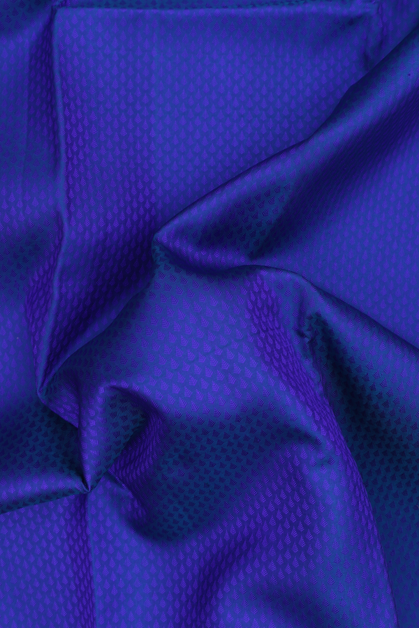 Kanchipuram Silk Saree In Blue With Jacquard Pattern
