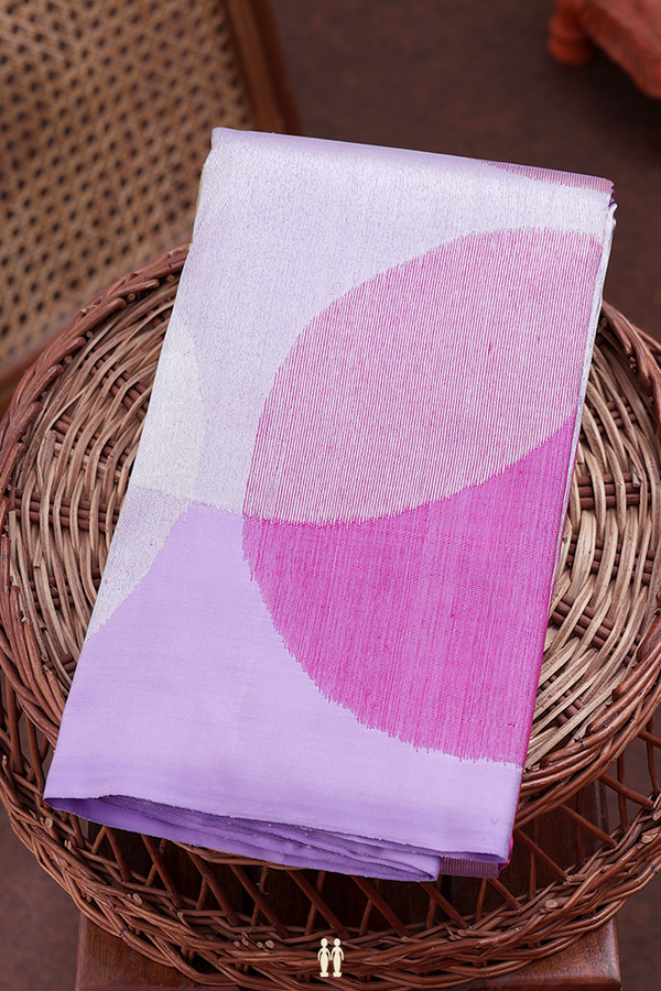 Kanchipuram Silk Saree Tissue Light Purple With Circle Design