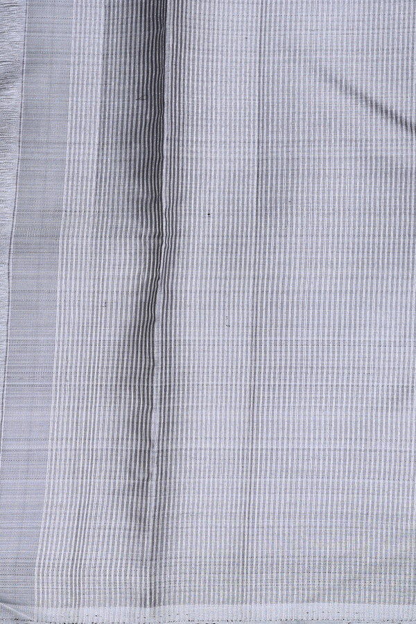 Kanchipuram Silk Saree Silver Tissue With Seepu Rekku Border