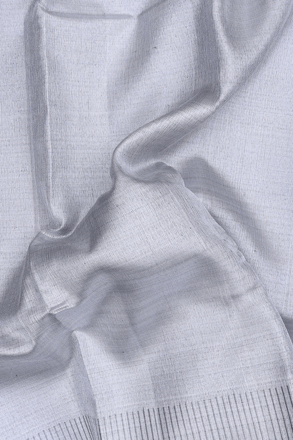 Kanchipuram Silk Saree Silver Tissue With Seepu Rekku Border