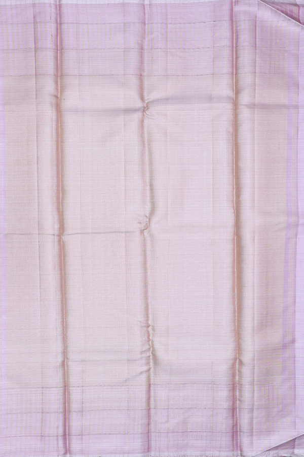 Kanchipuram Silk Saree In Tissue Pink With Checks Design