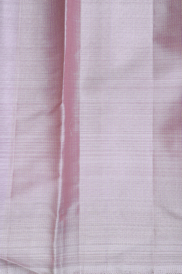 Kanchipuram Silk Saree In Tissue Pink With Checks Design