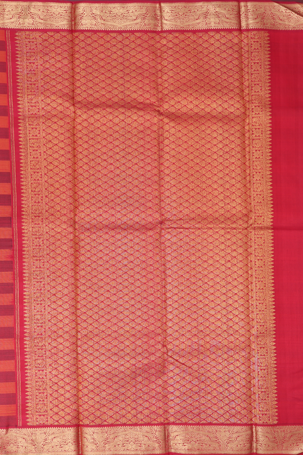 Kanchipuram Silk Saree In Green And Yellow With Checks Design