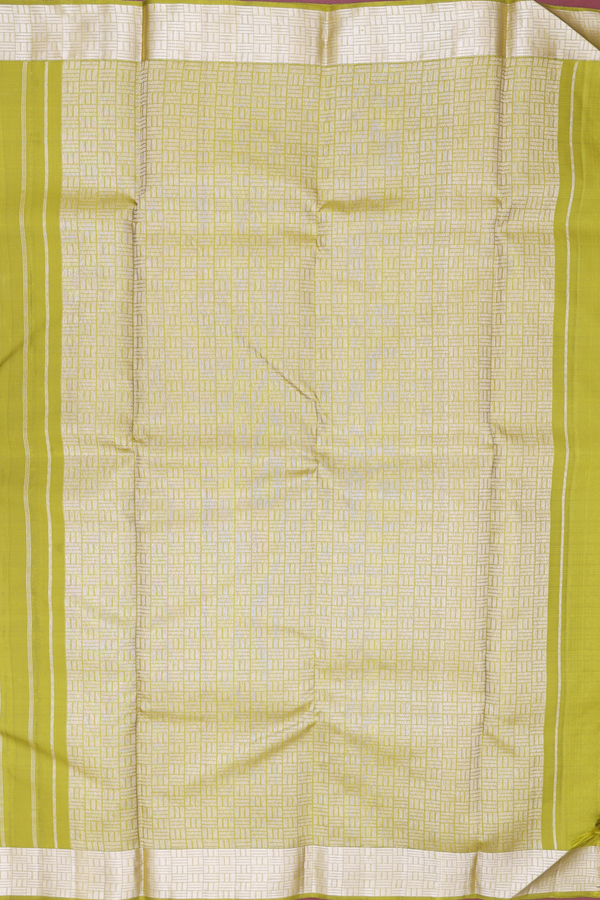 Kanchipuram Silk Saree In Olive Green With Jacquard Pattern