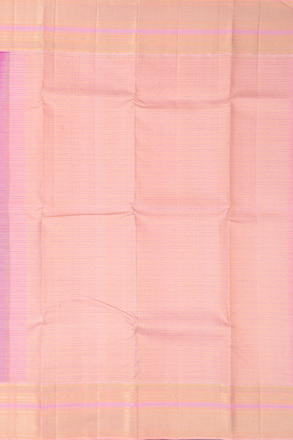 Kanchipuram Silk Saree In Magenta Along Stripes With Buttas