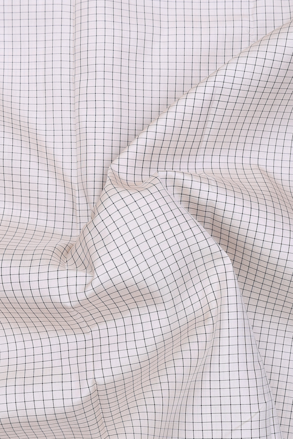 Kanchipuram Silk Saree In White With Checks Design